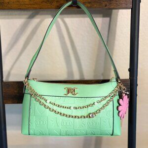 Juicy Couture “Pretty Pop” Shoulder Bag Green Embossed Logo Chain Y2K NWT